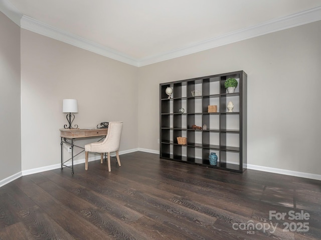 3626 Cole Mill Rd, Charlotte, NC 28270 - office space featuring crown molding, wood finished floors, and baseboards