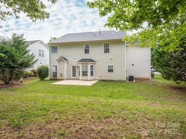 3626 Cole Mill Rd, Charlotte, NC 28270 - back of property featuring a patio area, a lawn, and central air condition unit