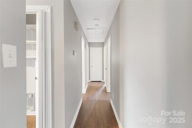 1637 Sumner Dr, Rock Hill, SC 29732 - hall featuring attic access, baseboards, and wood finished floors