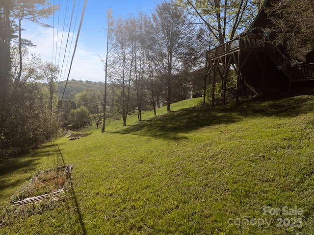 25 Alpine Way, Clyde, NC 28721 - view of green lawn featuring a wooden deck