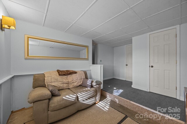 25 Alpine Way, Clyde, NC 28721 - carpeted living room featuring a drop ceiling