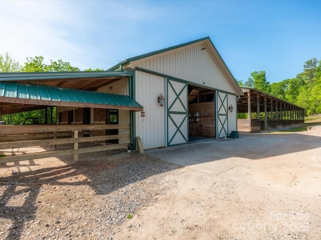 view of horse barn