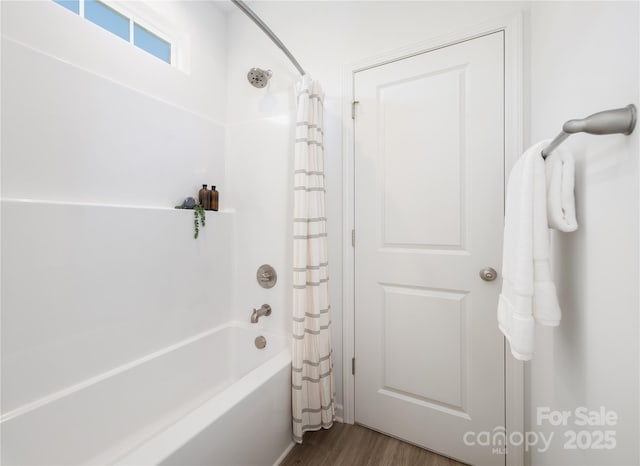 401 Groves St, Lowell, NC 28098 - full bath with wood finished floors and shower / tub combo