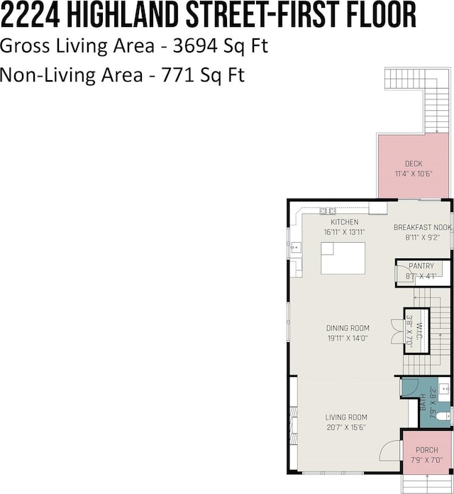 2224 Highland St, Charlotte, NC 28208 - floor plan / room layout