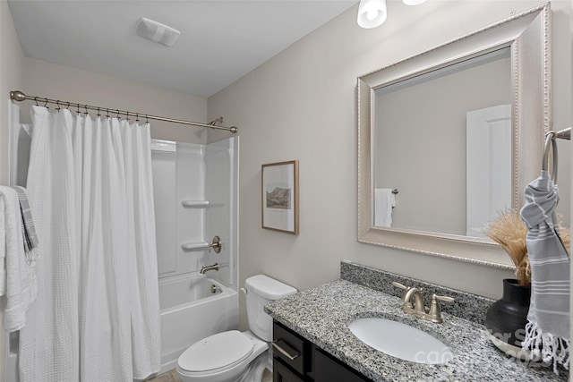 10906 Charmont Pl, Huntersville, NC 28078 - bathroom with vanity, toilet, and shower / bath combo with shower curtain