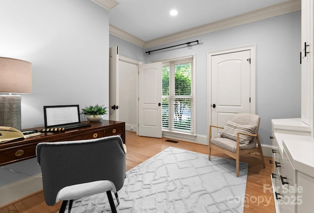 4429 Cameron Oaks Dr, Charlotte, NC 28211 - office space with light wood finished floors, ornamental molding, and visible vents