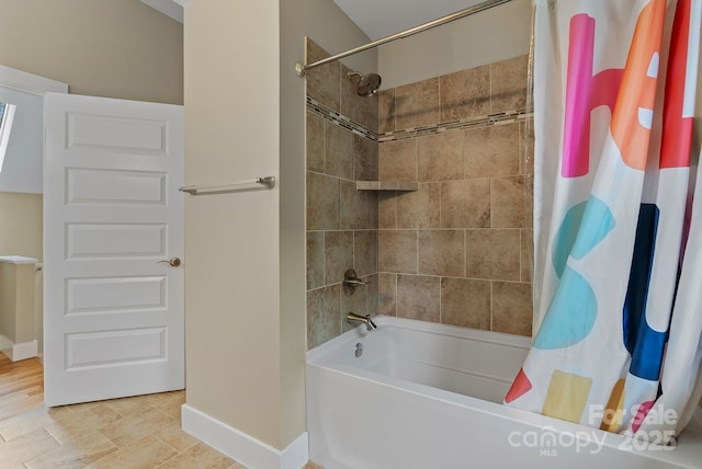 38 Unadilla Aly, Asheville, NC 28803 - bathroom with shower / bath combo with shower curtain and baseboards