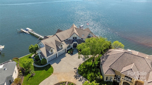 3386 Governors Island Dr, Denver, NC 28037 - view from above of property with a nearby body of water
