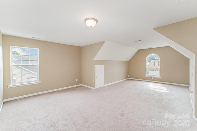 15037 Taylor Ridge Ln Unit 25, Charlotte, NC 28273 - additional living space with light carpet, baseboards, and lofted ceiling