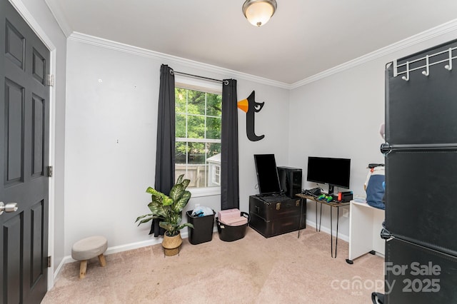 201 Easy St, Concord, NC 28027 - carpeted home office featuring crown molding and baseboards