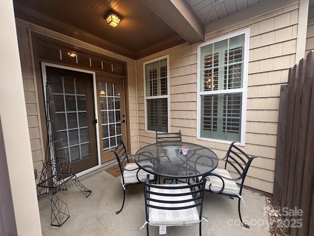 view of patio featuring outdoor dining space and french doors