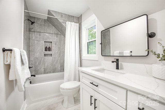 9527 Walkers Ferry Rd, Charlotte, NC 28214 - full bath with vanity and shower / bath combination with curtain