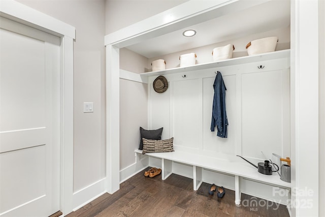 9527 Walkers Ferry Rd, Charlotte, NC 28214 - mudroom featuring dark wood-style floors and recessed lighting