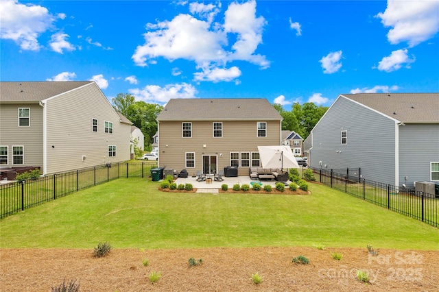 191 Tackle Box Dr, Troutman, NC 28166 - rear view of property featuring an outdoor living space, cooling unit, and a patio