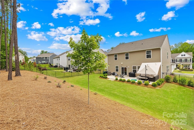 191 Tackle Box Dr, Troutman, NC 28166 - back of property with a patio, a residential view, and outdoor lounge area