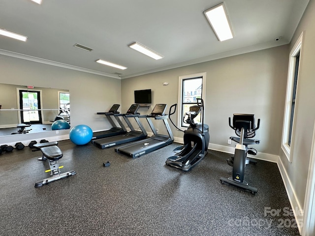 191 Tackle Box Dr, Troutman, NC 28166 - workout area with ornamental molding and baseboards