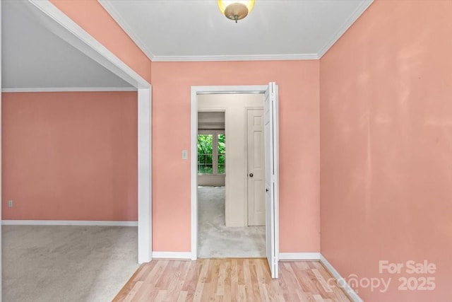 8017 Prince George Rd, Charlotte, NC 28210 - unfurnished room featuring baseboards, wood finished floors, and ornamental molding