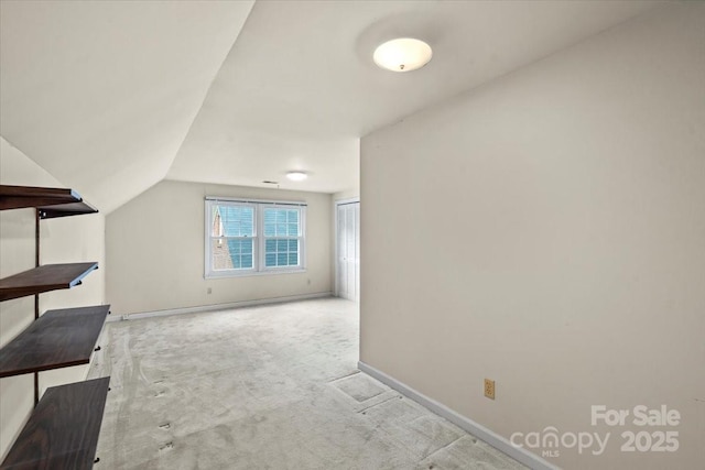 8017 Prince George Rd, Charlotte, NC 28210 - bonus room with lofted ceiling, baseboards, and carpet floors