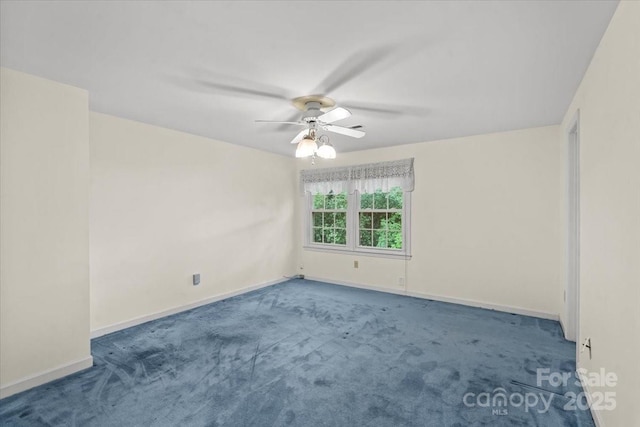 8017 Prince George Rd, Charlotte, NC 28210 - empty room featuring carpet floors, a ceiling fan, and baseboards