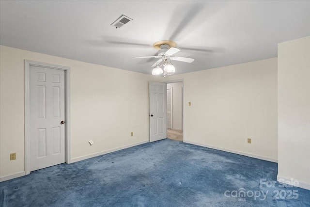 8017 Prince George Rd, Charlotte, NC 28210 - spare room with a ceiling fan, carpet, and baseboards