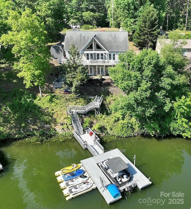126 Strand Rd, New London, NC 28127 - aerial view of property and surrounding area featuring a nearby body of water