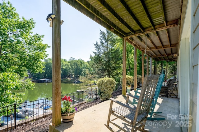 126 Strand Rd, New London, NC 28127 - view of patio with a water view and view of scattered trees