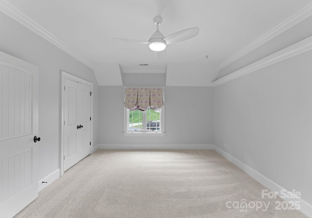 3815 Stoney Ridge Trl, Charlotte, NC 28210 - bonus room featuring light carpet, ceiling fan, and baseboards