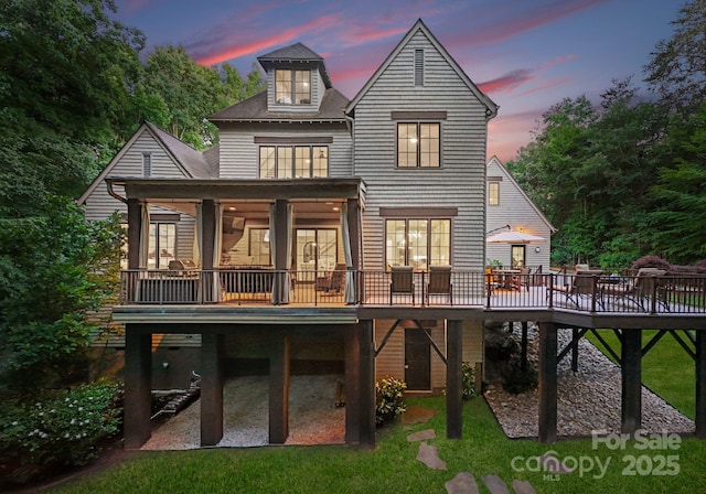 12835 Ninebark Trl, Charlotte, NC 28278 - rear view of property with a wooden deck