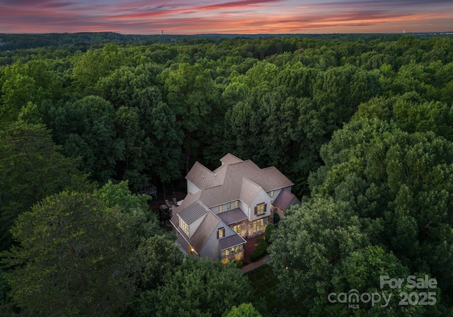 12835 Ninebark Trl, Charlotte, NC 28278 - aerial view at dusk of a forest view