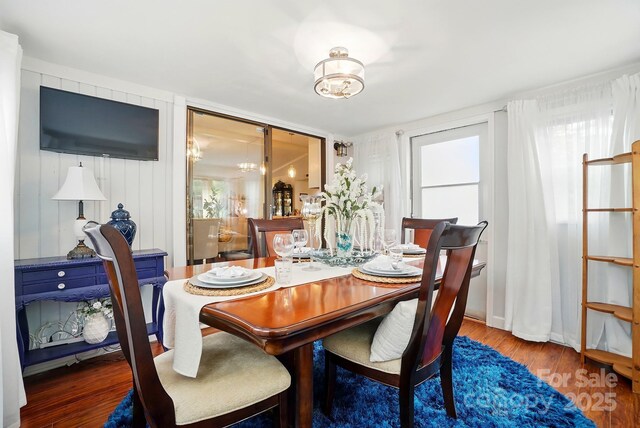 6221 Thermal Rd, Charlotte, NC 28211 - dining space with a chandelier and wood finished floors