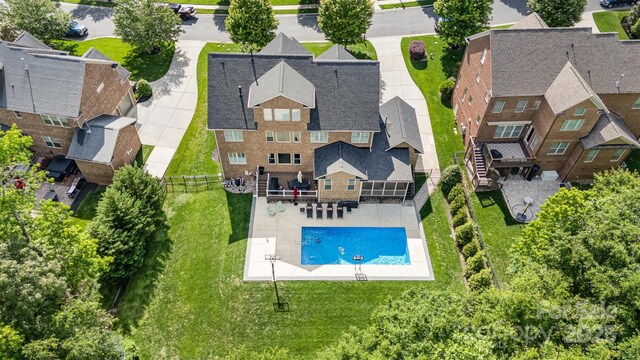 16109 Reynolds Dr, Indian Land, SC 29707 - aerial view of residential area featuring a pool