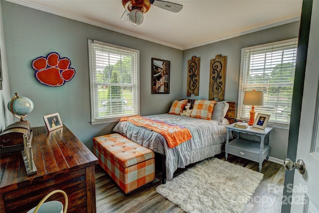 800 Sunset Rd, Cherryville, NC 28021 - bedroom featuring wood finished floors, crown molding, and baseboards