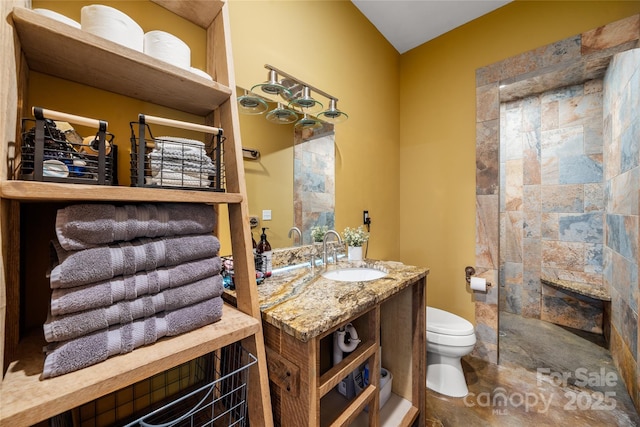 55 Maynards Way, Hendersonville, NC 28792 - full bathroom with toilet, vanity, and tiled shower