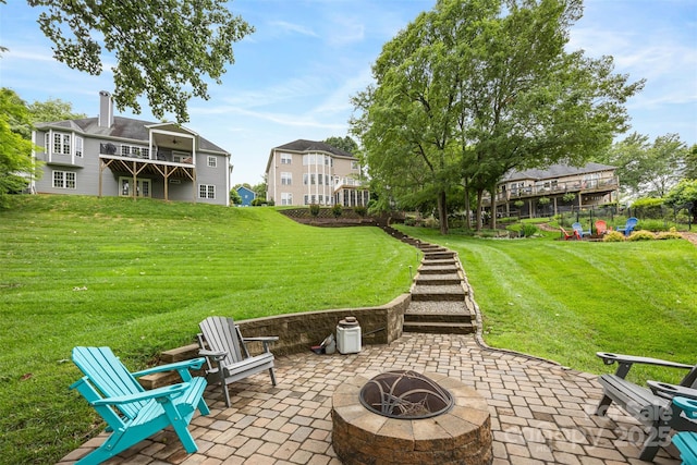 10452 Quiet Bay Ct, Charlotte, NC 28278 - view of patio featuring an outdoor fire pit