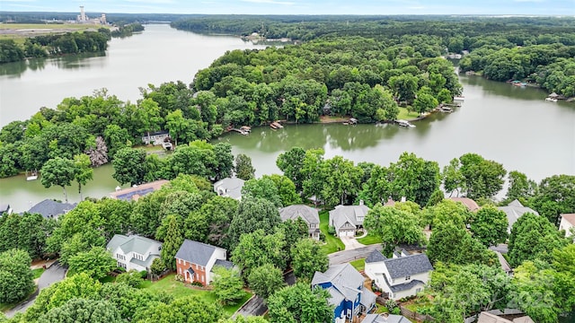 10452 Quiet Bay Ct, Charlotte, NC 28278 - aerial perspective of suburban area with a large body of water and a heavily wooded area