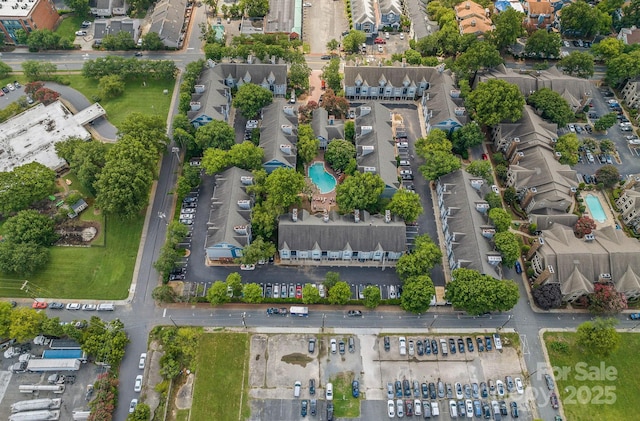 513 N Graham St Unit 1B, Charlotte, NC 28202 - aerial overview of property's location with nearby suburban area