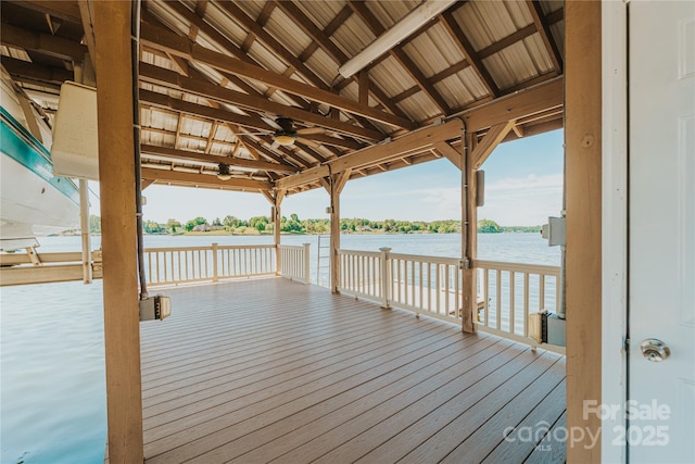 dock featuring a water view