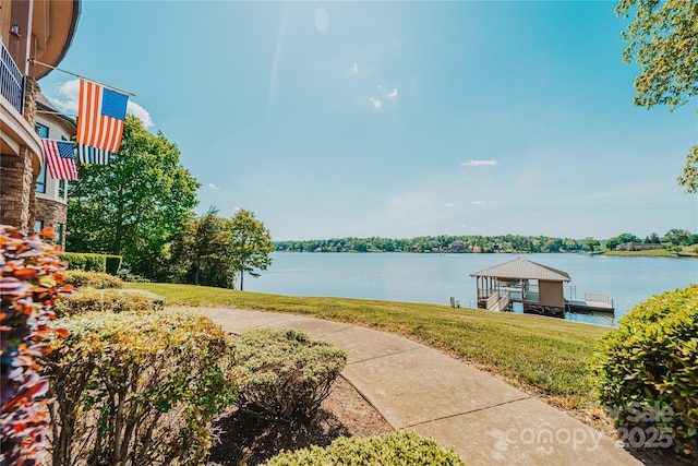 water view with a dock