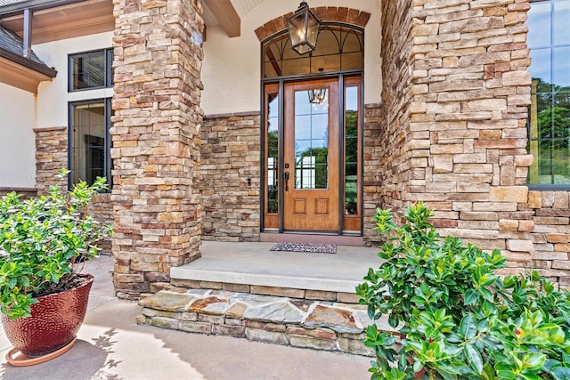6205 Plantation Pointe Dr, Granite Falls, NC 28630 - property entrance with stucco siding and stone siding