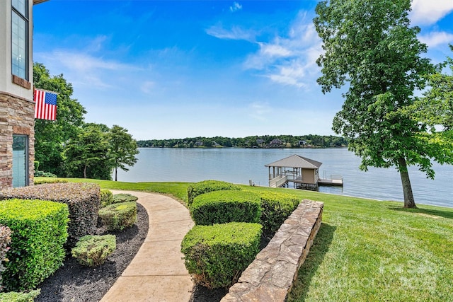 6205 Plantation Pointe Dr, Granite Falls, NC 28630 - water view with a floating dock