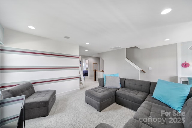 2015 Knocktree Dr, Indian Trail, NC 28079 - carpeted living area with recessed lighting and baseboards