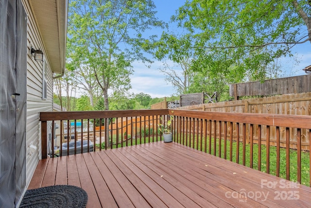 11 Louisville Pl, Asheville, NC 28806 - wooden terrace featuring a fenced backyard