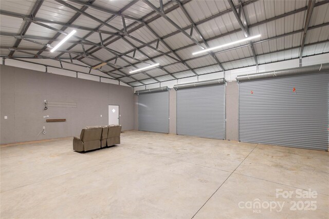 garage featuring metal wall