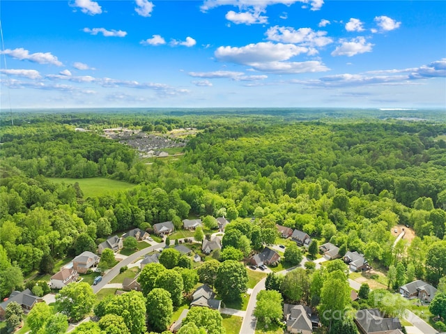 aerial view of residential area with a forest