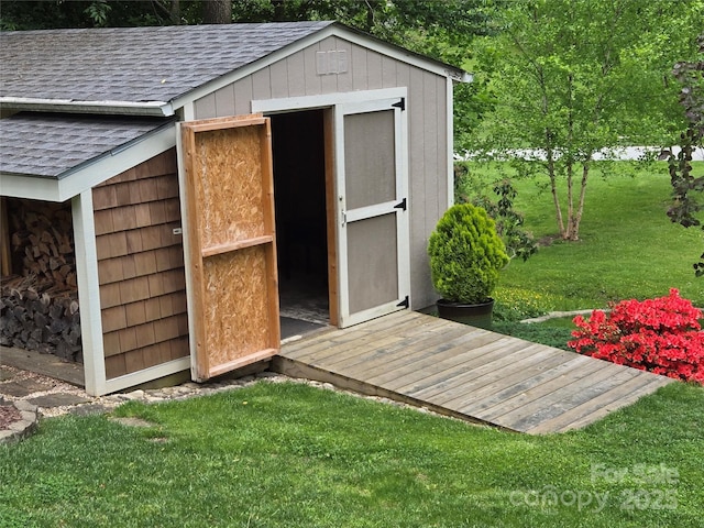 view of shed