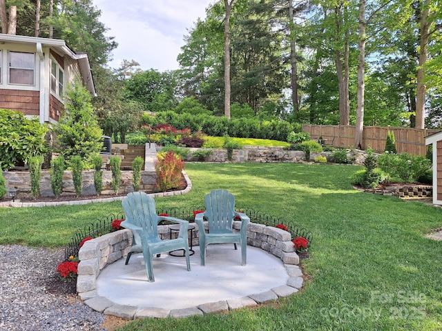 132 Sycamore Ter, Arden, NC 28704 - view of yard featuring a patio area and view of wooded area