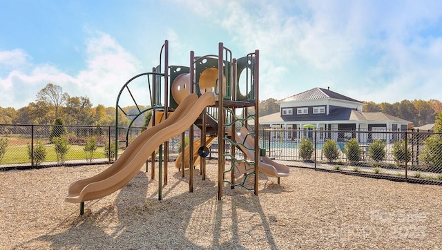 community play area with fence
