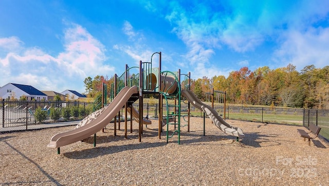 communal playground with fence