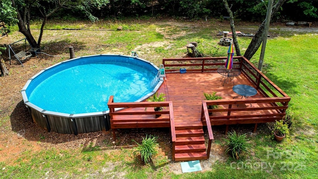 475 Dot Faris Rd, Catawba, SC 29704 - view of pool with a wooden deck and a yard