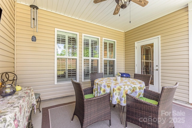 2035 Moultrie Ct, Fort Mill, SC 29707 - view of patio / terrace with ceiling fan and outdoor dining space